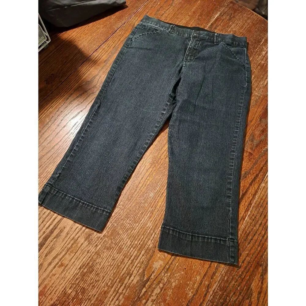 Womens 6 Bandolino Maureen Denim Blue Jean Capris Pedal Pushers Skimmers Stretch